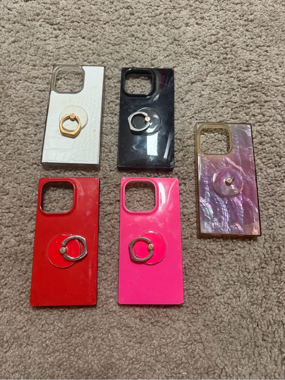 FLAUNT  Rectangle Phone Case with Ring Holder - Multiple Colors I phone 14 pr